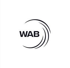 WAB set ,WAB logo. W A B design. White WAB letter. WAB, W A B letter logo design. Initial letter WAB letter logo set, linked circle uppercase monogram logo. W A B letter logo vector design.