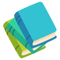Stack of books knowledge science education flat color vector illustration template design