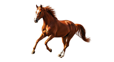 Obraz premium Isolated horse Running , A beautiful brown-gray horse galloping unusual suit. Isolated 