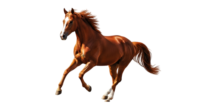 Isolated horse Running , A beautiful brown-gray horse galloping unusual suit. Isolated 