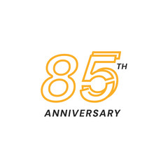 Fototapeta premium 85 Th Anniversary Celebration Flat Line Vector Template Design Illustration
