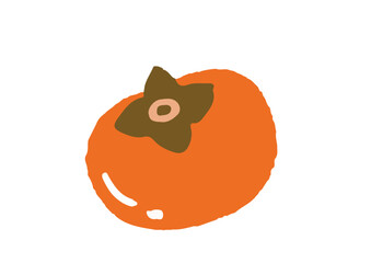 手描きの可愛い柿のイラスト