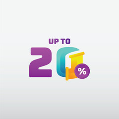 Discount up to 20% off sale  Vector Template Design Illustration