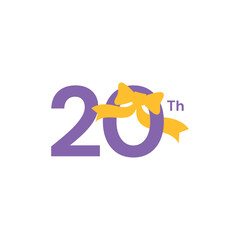 20 Th Anniversary Celebration Vector Template Design Illustration