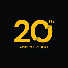 20 Th Anniversary Celebration Vector Template Design Illustration