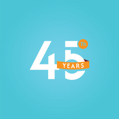45 Years Anniversary Celebration Vector Template Design Illustration