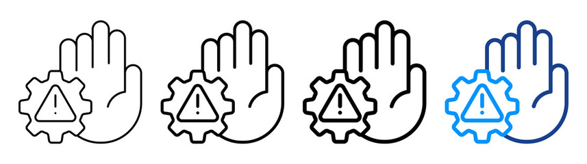 Obraz premium Error Prevention Icon Different Style Outline Collection Set