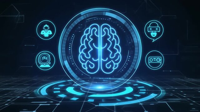 Artificial Intelligence Brain Concept: Digital Mind, Machine Learning and Futuristic Technology