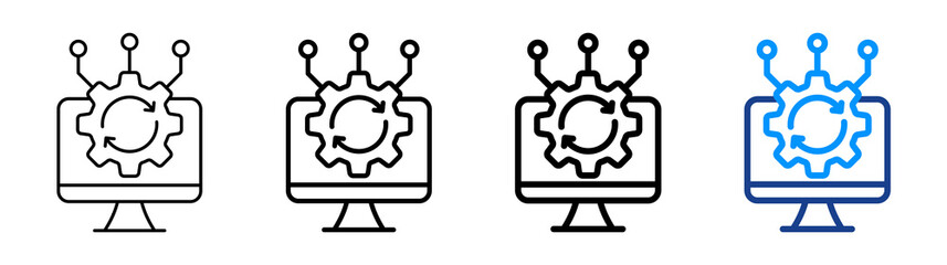 Operational System Icon Different Style Outline Collection Set