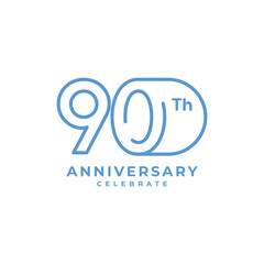 Fototapeta premium 90 Th Anniversary Celebration Vector Template Design Illustration