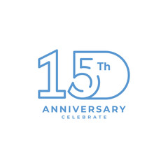 15 Th Anniversary Celebration Vector Template Design Illustration
