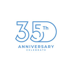 Fototapeta premium 35 Th Anniversary Celebration Vector Template Design Illustration