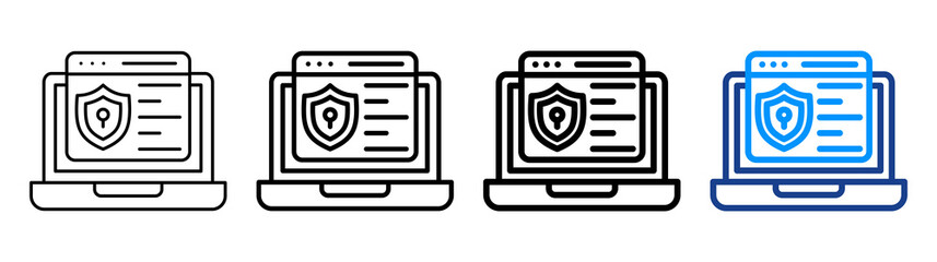 Vulnerability Icon Different Style Outline Collection Set