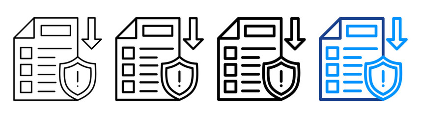 Data Loss Prevention Icon Different Style Outline Collection Set