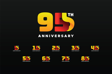 Fototapeta premium 95 Th Anniversary Celebration Gradient Vector Template Design Illustration