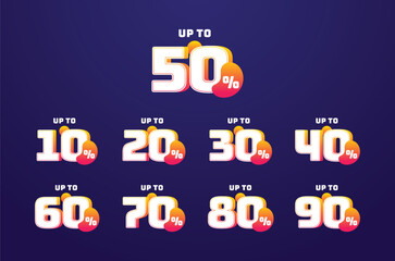 Discount up to 50% sale off Vector Template Design Illustration