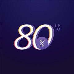 Discount up to 80% sale off Vector Template Design Illustration