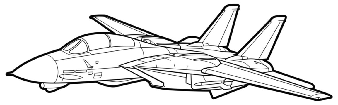 F14 Tomcat Fighter Jet Silhouette Drawing