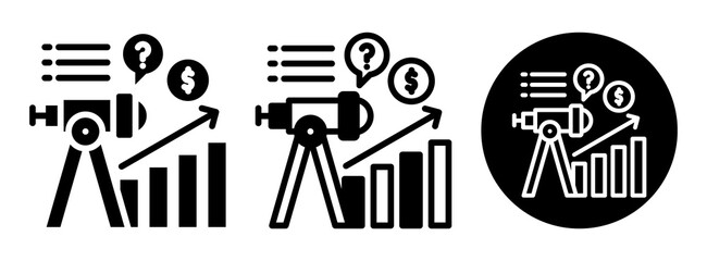 Forecast Analytics Icon Collection Glyph & Mixed Style