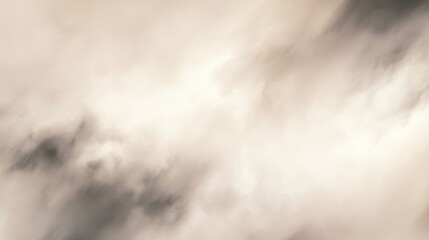 An ethereal, abstract background featuring soft beige and off-white tones with diffused grey and brown cloud-like textures, evoking a dreamy or atmospheric mood, blurred white background