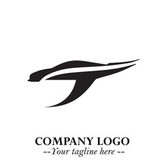 Car Running Fast Logo Symbol in Black on the White Background with Dynamic Speed Design