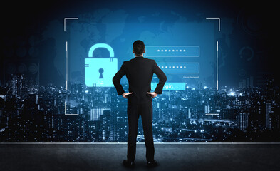 A user interface for a secure login portal. The screen requires a username and password for...