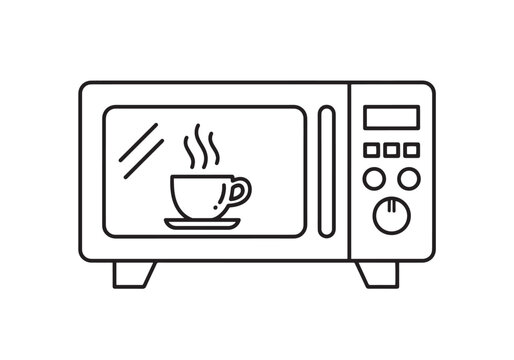 microwave with steaming coffee cup clip art preview