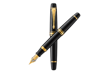 Elegant black and gold fountain pen luxury writing instrument