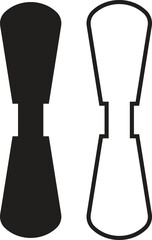 Strap connector tab icon set. Detailed collection of industrial fastening parts and mechanical joint components in flat and outline vectors showing connector shapes for engineering and product design.