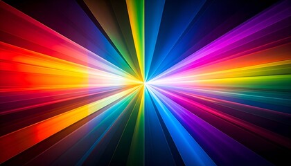 Obraz premium Vibrant explosion of color rays radiating from the center, creating a dynamic and energetic visual effect