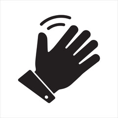Waving Hand Icon Vector: Hello, Goodbye, and Gesture Symbol Graphic
