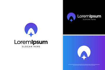 Luxury moon for fashion logo design template