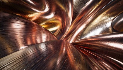 abstract background of ribbed glass in warm golden orange hues with glossy curved texture, vertical light lines, and a smooth gradient creating a luxurious and modern visual effect