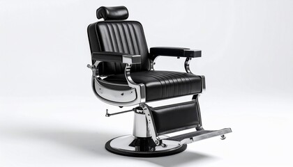 Classic Barber Chair: A Vintage Icon of Grooming and Professionalism against a White Background