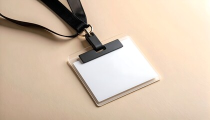 Blank ID badge on a neutral background, ideal for events, conferences, or corporate identification needs