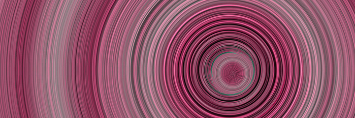 Panoramic pink geometric background with round elements.