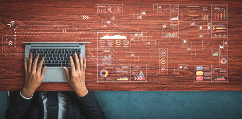 A big data visualization and business analytics dashboard grid. A complex collection of charts and graphs for comprehensive company reporting. Motif
