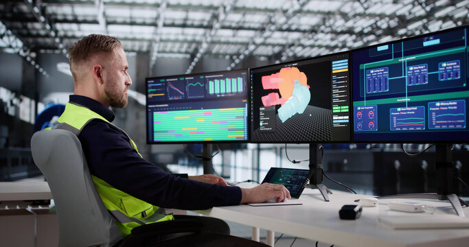 Engineer Monitors Gas Engine