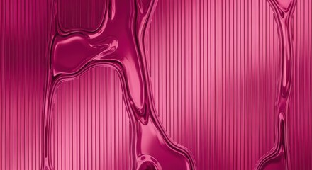 luxurious abstract background with a reeded glass texture in soft pink and rich magenta tones, featuring vertical glossy lines and a smooth reflective surface that conveys elegance and modernity