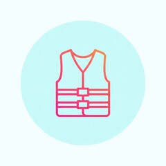 Life vest icon safety equipment concept on turquoise circle background