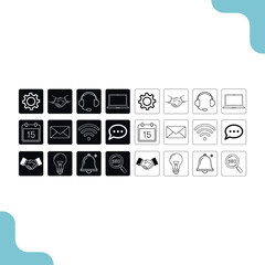 Business and technology icons Set vector illustration