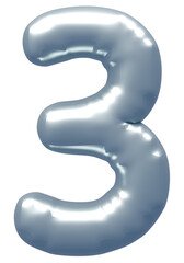 3D画像_風船_3_シルバー