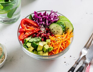 Vibrant Vegetarian Buddha Bowl A Colorful and Nutritious Meal with Fresh Ingredients and Healthy Choices