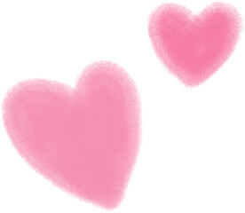Soft Textured Pink Heart Duo Clipart for Cute Romantic Decorations