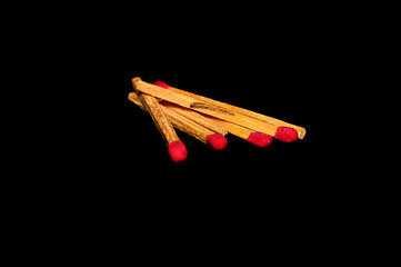 matches isolated on black background