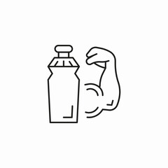 water bottle biceps icon sign vector