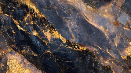black marble texture with gold and white veins, glossy surface, high end interior background