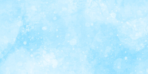 Light sky blue with bokeh grunge smooth shades aquarelle background. sky cloud for wallpaper backdrop texture. blue watercolor splash stroke background with cloud. hand drawn paint watercolor texture.