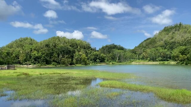 Pacitan, Indonesia, 03 April, 2025, Beautiful Video of Guyang Warak Lake