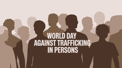 Silhouettes of People Promoting World Day Against Trafficking in Persons Awareness Design